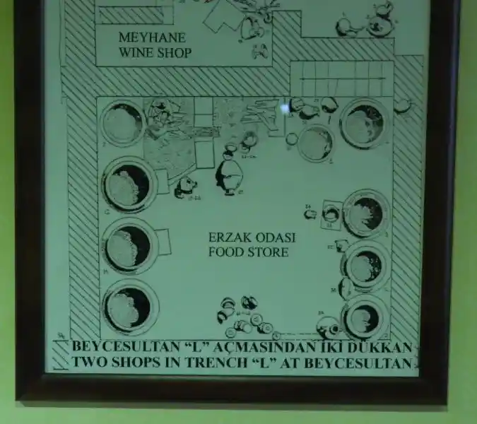 Ilustration of two shops in trench at Beycesultan in Ephesus, Izmir